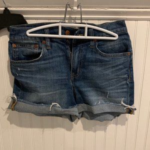 Madewell High Rise Denim Shorts Medium Wash 25